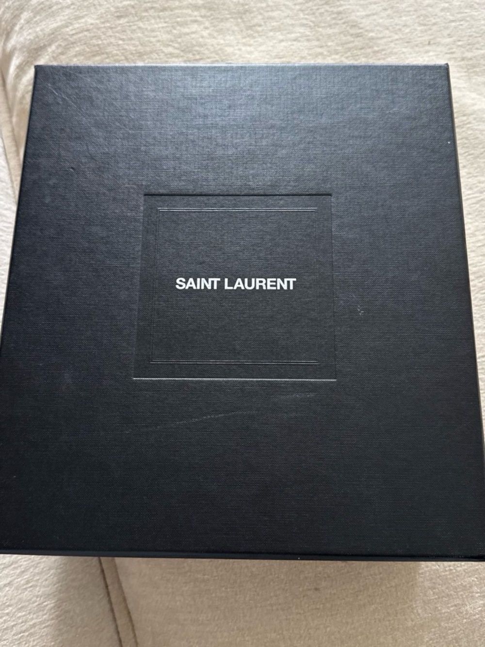 Saint Laurent Black Leather Sandals with Silver YSL Logo Heels - Picture 7 of 8